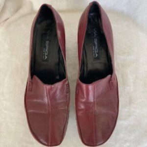 Via Spiga Burgundy Leather Wedge Loafer
